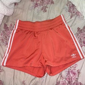 Peach Adidas Originals 3 Stripe Shorts